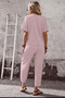New Season Women's Short-Sleeved Double-Breasted Collared Short Viscose Suit with Asymmetrical Front Cut Detail - 4