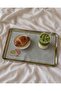 2-Piece Matcha Latte & Croissant Embroidered Premium Duck Fabric Placemat Set – with Liquid Repellent Feature - 2