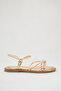 Women's Gold Yellow Metallic Sandals Drawstring Flat Sandals Comfortable Sole Ergonomic Soft-Soled Sandals - 2