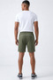 Men's Khaki Breathable Quick-Drying Zipper Pocket Detailed Back-Pleated Shorts Patterned Fabric - 6