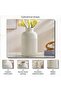 Roa Ceramic Ribbed Decor Vase 14.3x14.3x25cm - Beige - 5