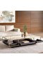 Zarol Coffee Table Tempered Glass - Gold & Brown - 2