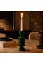 Gravel Ceramic Taper Candle Holder Dia7.2x19.3cm - Green - 2