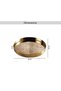 Kerry Round Metal Tray With Glass Mirror 45x5cm - Gold - 6