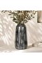 Kazuki Stoneware Fern Etched Vase 20x20x38.5cm - Grey