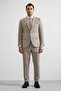 Beige Slim Pointed Collar 6 Drop Suit - 8