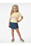 Normal Waist Tie-Detail Cotton Denim Short Skirt