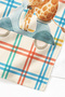 Giraffe Figured Plaid Children's Beach Towel - Pastel Safari Scooter Themed Quick-Drying Towel Cover - 5