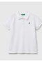 Girl's White Logo Pique Polo T-Shirt