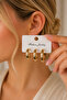 3-Piece Gold Color Women's Earrings