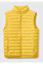 Men's Yellow Polyester Padded Regular Fit Vest