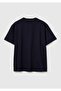 Men's navy blue 100% cotton logo printed regular fit crew neck t-shirt - 2