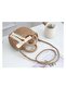 Brown Women's Straw Bag with White Lace Bow - 5