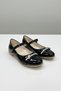 Papuç Sepeti 5102 Girls' Ballerina Shoes with Velcro & Stones, Patent Leather Ballerina Shoes - 5