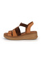 Women's Genuine Leather, Sandal Shoes / Wedge High Sole / 2026 Summer Collection / Tan Color / D26Ys-2820-B - 5