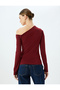 Asymmetrical Off-The-Shoulder Blouse Long Sleeve - 4