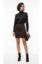 Lycra Elastic Waistband Scuba Fabric Brown Mini Skirt, Product Length 45 cm - 3