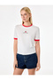 Cotton Short Sleeve Crew Neck Heart Cherry Printed T-Shirt