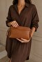 Women's Leather Look Portfolio Bag with Adjustable Strap Daily Shoulder Bag