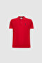 Men's Slim Fit Polo Collar Red Basic T-Shirt 50326920-Vr171 - 7