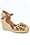 P241612017 Leopard Straw Wedge Women's Shoes - 8