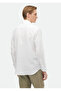 White Plain Regular Fit Long Woven Casual 100% Linen Shirt - 4