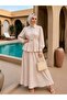 Women's Ruffled Two-Piece Top and Bottom Set Cream - 4