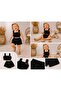 Solid Color Girls' Shorts & Crop Set - 4