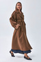 Pens Detailed Double Breasted Trench Coat Brown - 2
