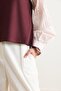 Poplin Sleeve Detailed Blouse Burgundy - 4