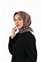 وشاح حريري بنمط التويل باللون البني - 2