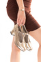 Genuine Leather Medium Heel Shoes Vdt.20 Gold - 3