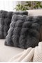 Anthracite Plush Cushion Cover Set Double - Modern Stylish Retro Living Room Decor - Luxury Home Decoration - 4