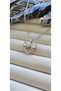 316L Stainless Steel Zircon Stone Silver Heart & Bow Model Women's Necklace