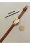New Fashion Design Tan Color Strap Women's Wristwatch, Gold Color Case, White Color Dial - 7