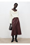 Leather Look Midi Skirt - 2