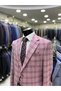 Combined Slimfit Vest Suit (Checked Jacket) Pant Black or Navy Blue Plain)