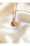 Pink Enamel Star Figured Women's Steel Openable Photo Medallion Necklace - 2
