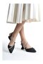 028 Women's Stone Detailed Open Back 6 cm Heeled Shoes - 5