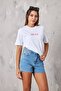 Nirvana Written Angel Design Printed White Women's Oversize T-Shirt - 2