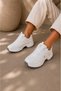 Women's White Thick Sole Comfortable Sneaker