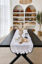 Shine White Linen Heryeri كشكش التطريز مفصلة مستطيلة عداء 50CMX150CM - 2