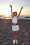 Women's Bang White Snap Skirt