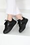 Women's Black High Sole Sneakers - 27089