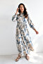 Rabella Patterned Dress - Indigo - 4