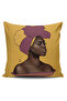 African Girls Themed 6-Piece Combination Throw Pillow Cover - 8
