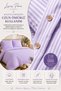Battal Size Lilac Buttoned Cotton Ranforce Striped Duvet Cover Set King Size Duvet Coverset - 3