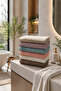 Velvet Embossed Jacquard Hand Towel |   50X90 cm |   6 Pieces |   100% Cotton |   Soft & Absorbent