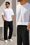 Men's Premium Combed Cotton T-Shirt Crinkle Fabric Tracksuit Top and Bottom Set