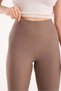 Women's High Waist Ribbed Cappuccino Spanish Leggings - H5948 - 6